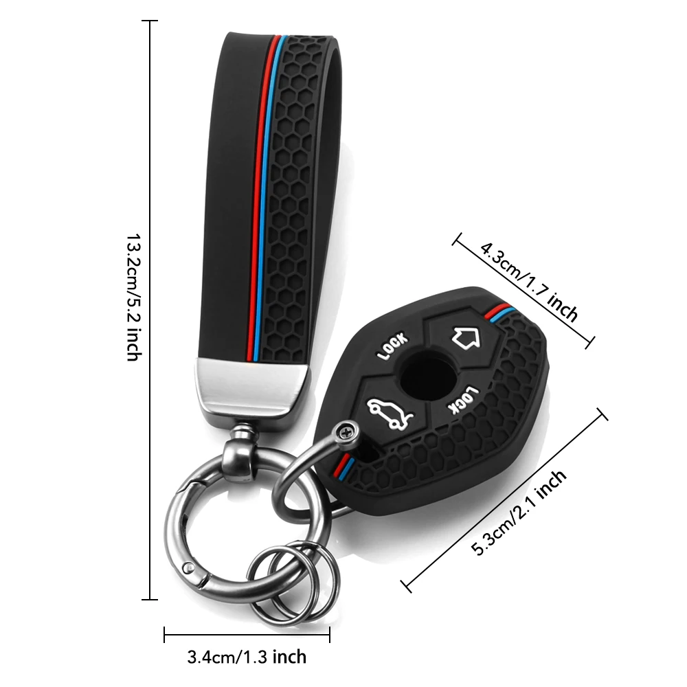 Silicone Keychain for BMW X5 E53 X3 F83 E46 E39 E38 E60 E63 E61 E64 Series 3 5 7 330i Z3 Z4 E85 E86 M5 325i Car Key Cover