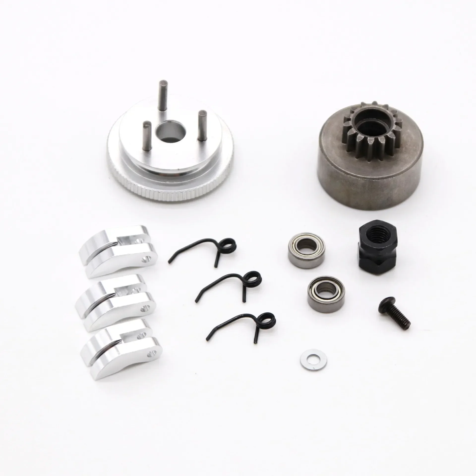 14T Gear Flywheel Assembly 1/8 RC Car Bearing Clutch Bell Shoes Nut Springs Parts Accessories