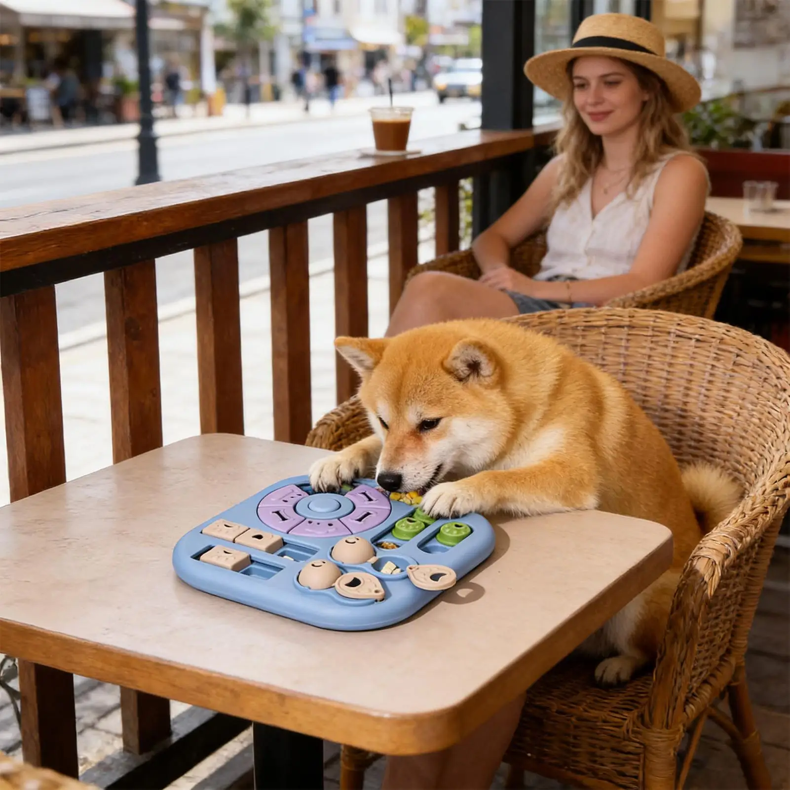 

Dog Treat Dispenser Toy Interactive Non-Slip Food Feeding Dog Treat Dispenser Toy Interactive For Puppy Kitten Cat Mental