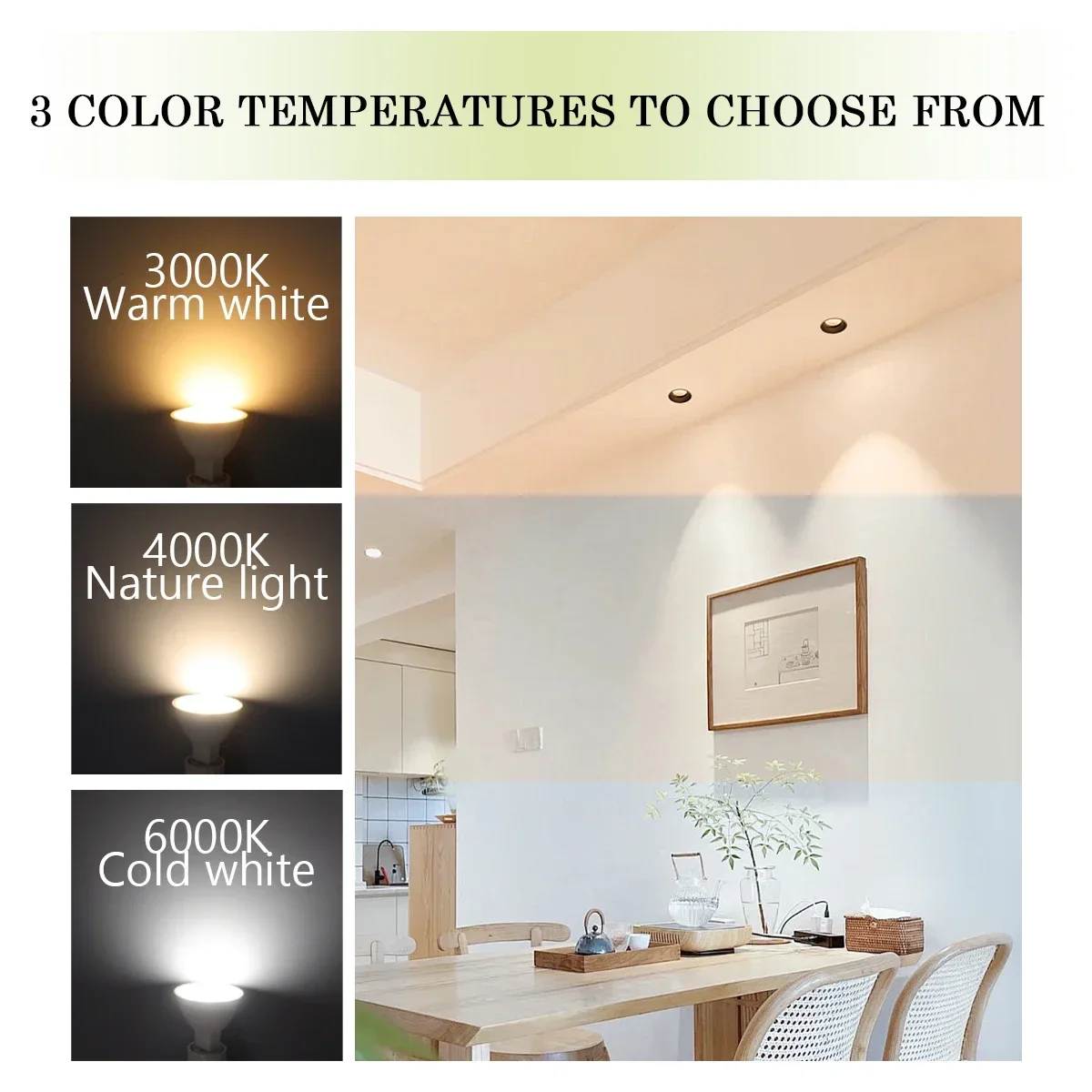 50PCS MR16 GU5.3 LED Spotlight Bulb AC12V 110V/220V Replace 50W Halogen Lamp Energy Saving Directional Lighting for Bedroom Home