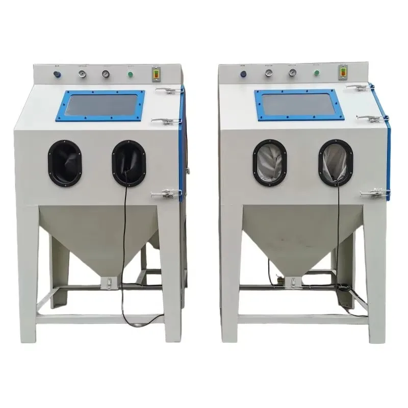 Hot Sale Industrial Dry Sand Blasting Machine Small Sandblasting Cabinet with Motor for Manual Precision Cleaning Restoration