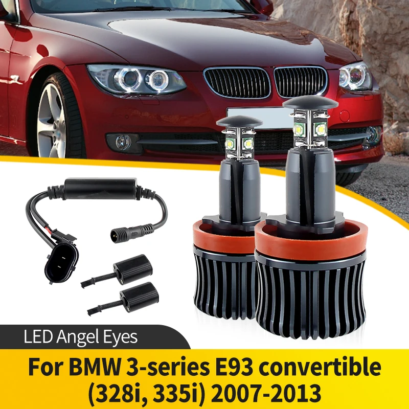 

2PCS E92 20W For BMW 3-series E93 Convertible 328i 335i 07-13 LED Angel Eye Halo Ring Marker Side Light LED Bulb Car Headlight