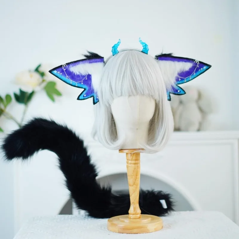 1 ensemble/Cosplay démon elfe oreilles d'animaux bandeau femmes fourrure lapin chat oreille gothique Halloween fête accessoires Punk accessoires de déguisement