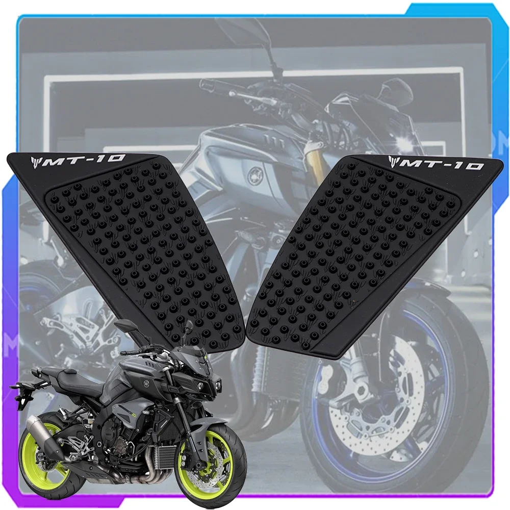 

For YAMAHA MT-10 MT10 2016-2020 17 18 19 Tank Traction Pad Anti Slip Sticker Motorcycle Side Decal Gas Knee Grip Protector Black