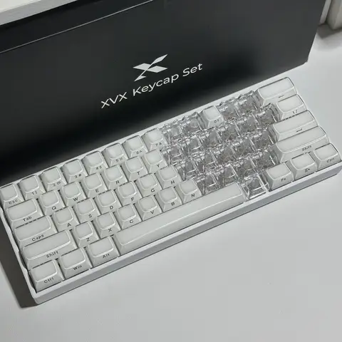 20pcs 1U Keycaps with Unique Cats Head MAO Transparent Keycap Comfort…