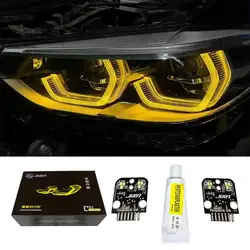 FOR 18-21 BMW X3 X3M F97 G01 LED Panel X4 X4M G02 Yellow CSL Style DRL Daytime Running Lights