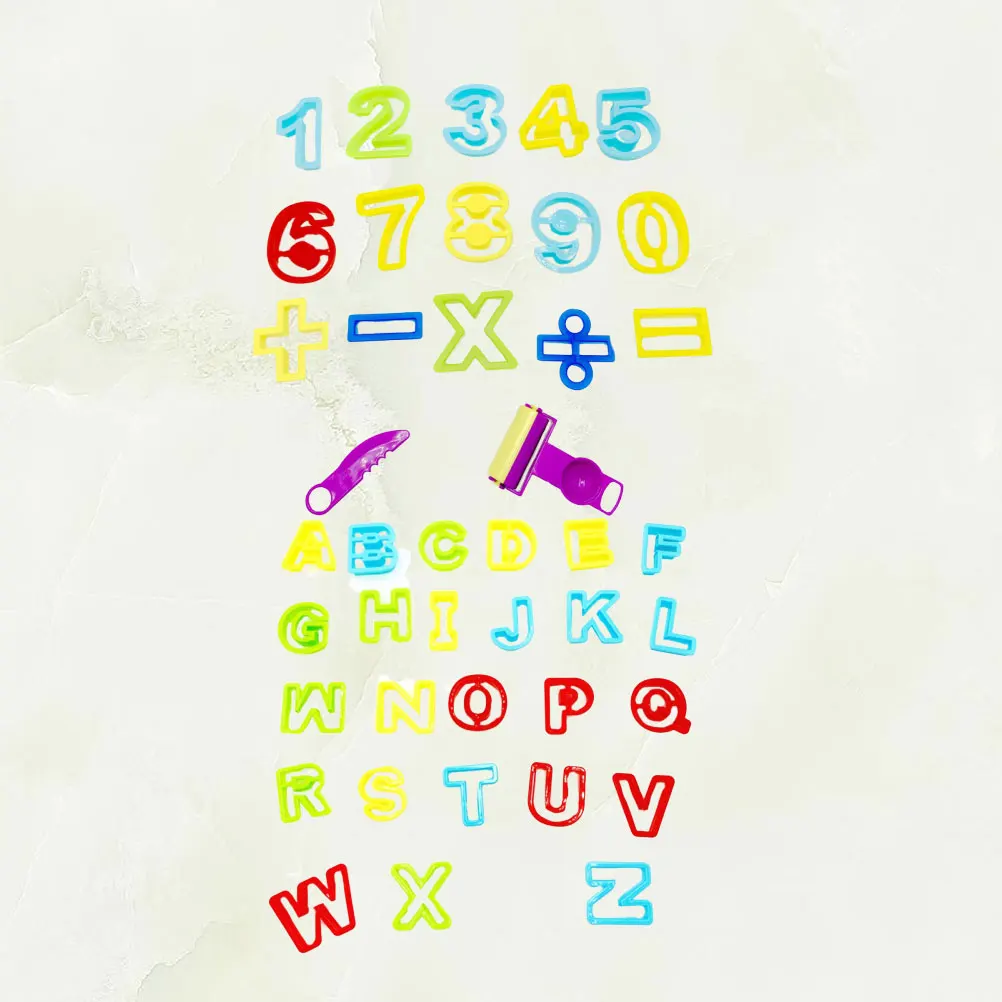 

1 Set Diy Color Clay Mold Kit Alphabet Number Learning Tool For Kids Creative Mud Early Educational Plasticine Set Clay For Home