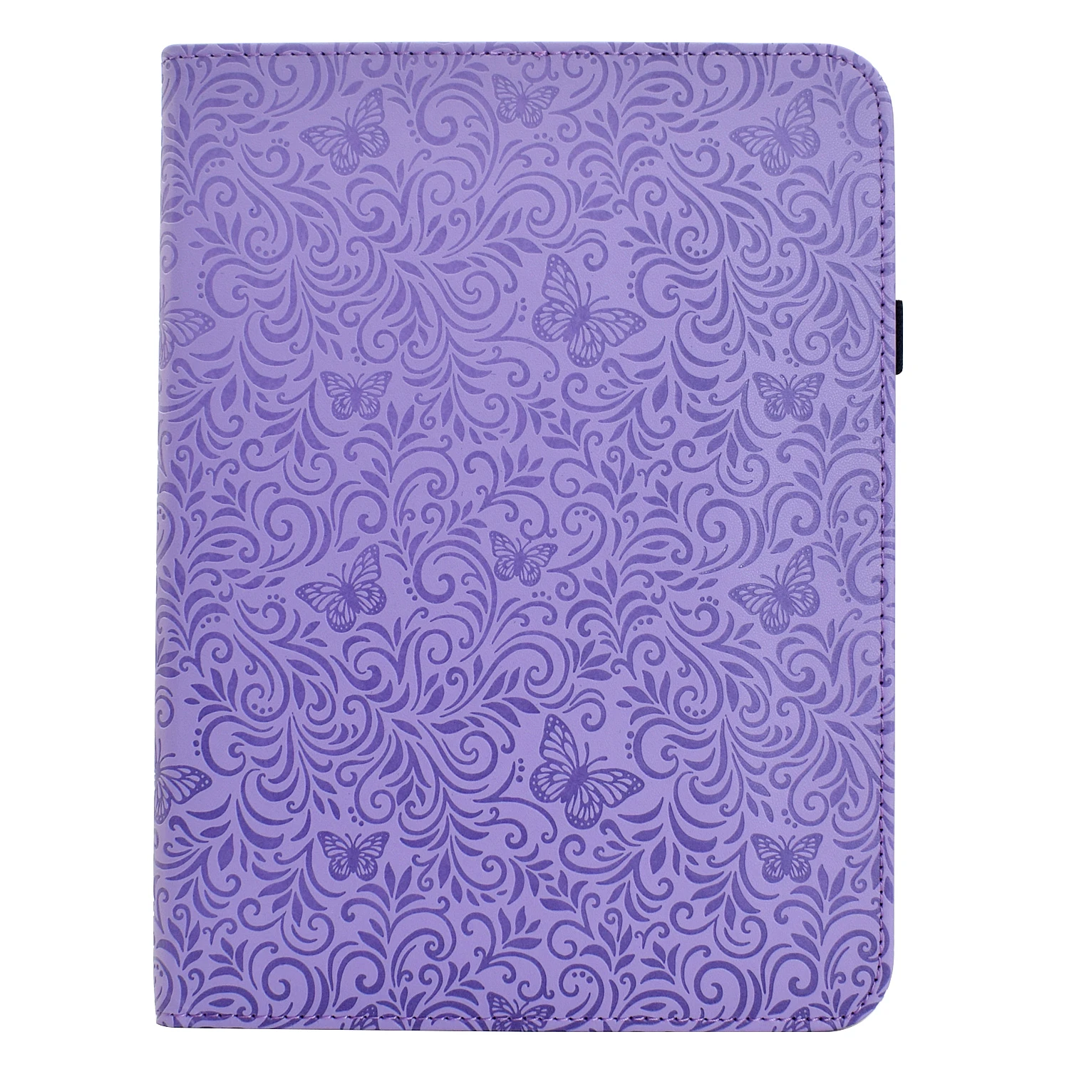 For Samsung Galaxy Tab S11 Case Butterfly Flower Imrpint Leather Tablet Cover with Rotary Stand Card Holder - Light Purple