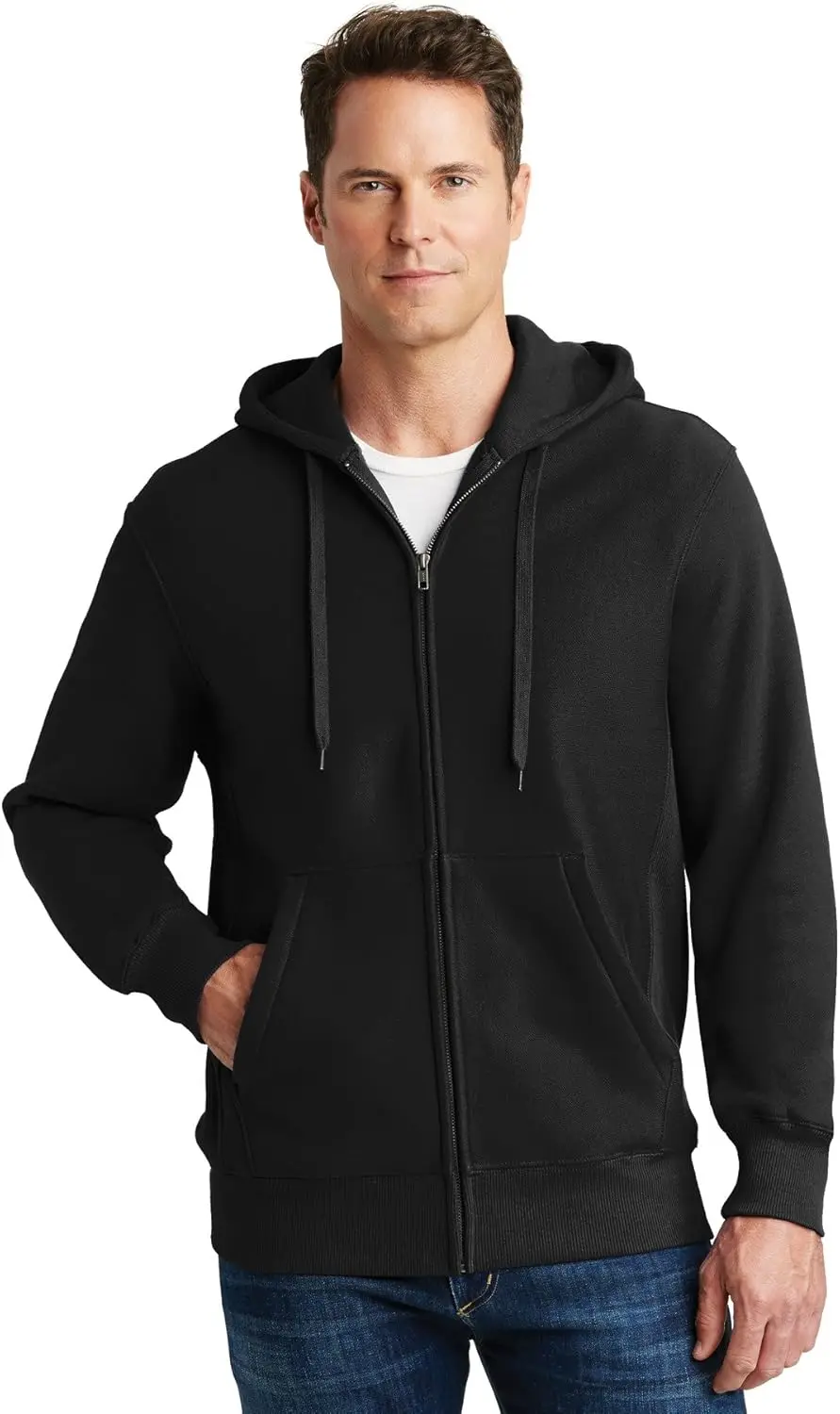 SPORT-TEK Men's Super Heavyweight Full Zip Hooded  Men Clothing  Hoodies Cotton