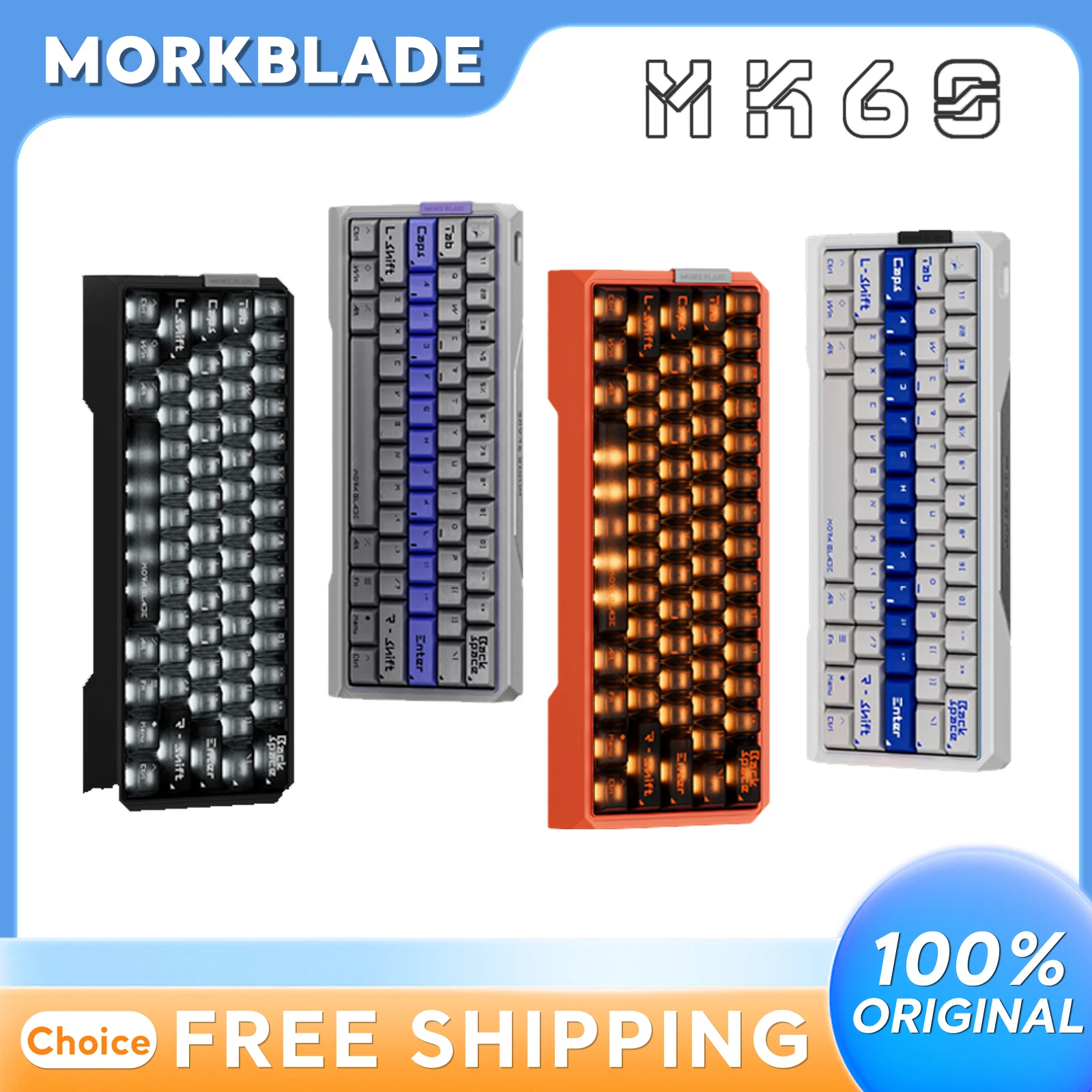 

Morkblade Mk60 Magnetic Aluminum Alloy Keyboard Customizable Wired Dual Lamp Position Gaming Accessories 0.001RT Esports Gifts