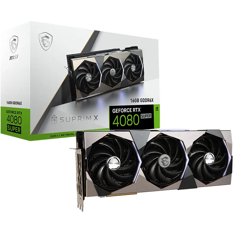 Original Msi GeForce RTX 4080 SUPER 16G SUPRIM X Computer Graphics Card 850W Power Supply Game Dual Fan New