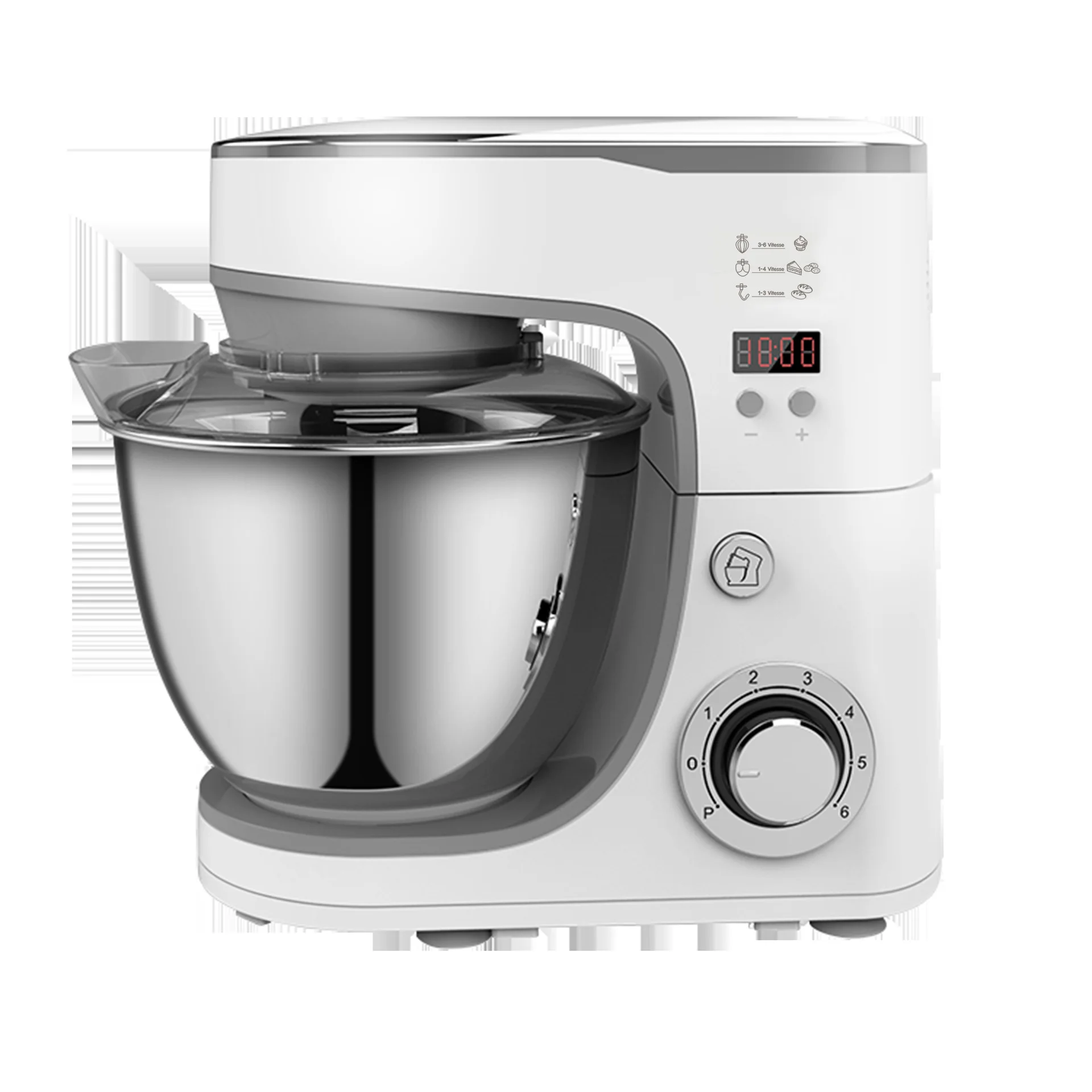 Batidora de masa estándar americana de 110 V, máquina de cocina multifuncional, cubeta de acero inoxidable de 5 L, batidor, transfronterizo