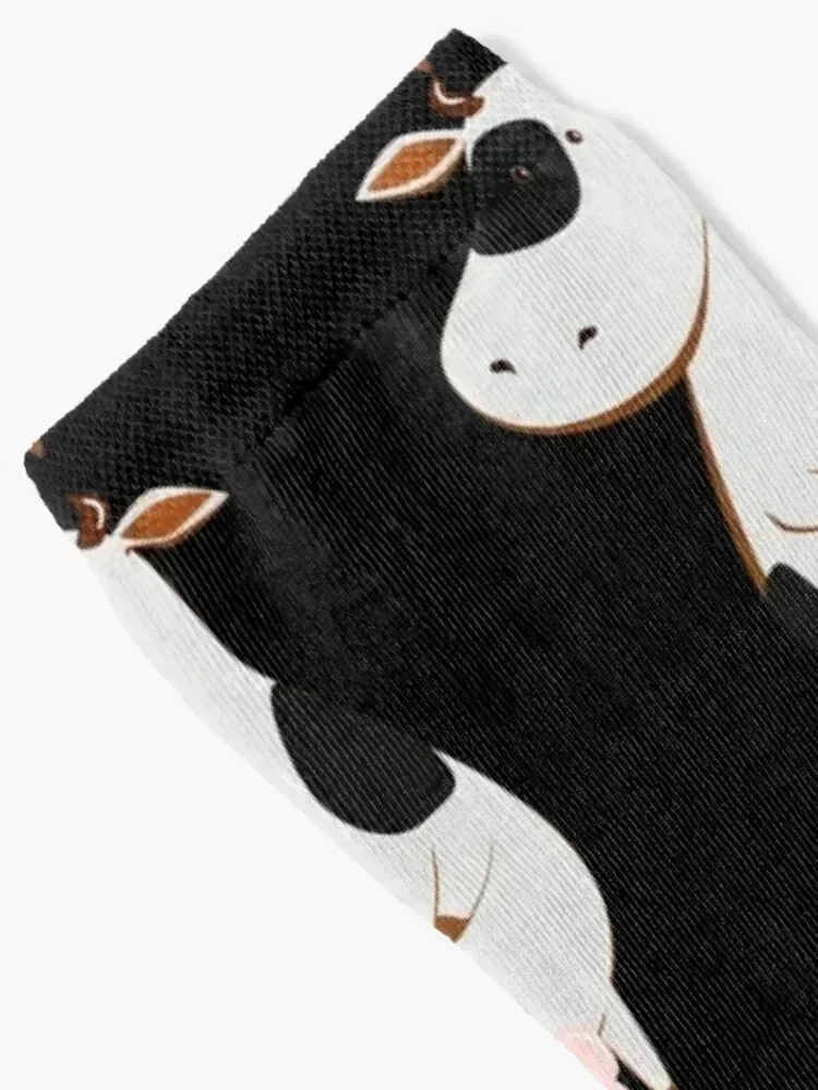 Cute White Cow with Black Spots - Funny Vintage Christmas Cow Lover Gift Socks man hip hop Socks For Man Women's