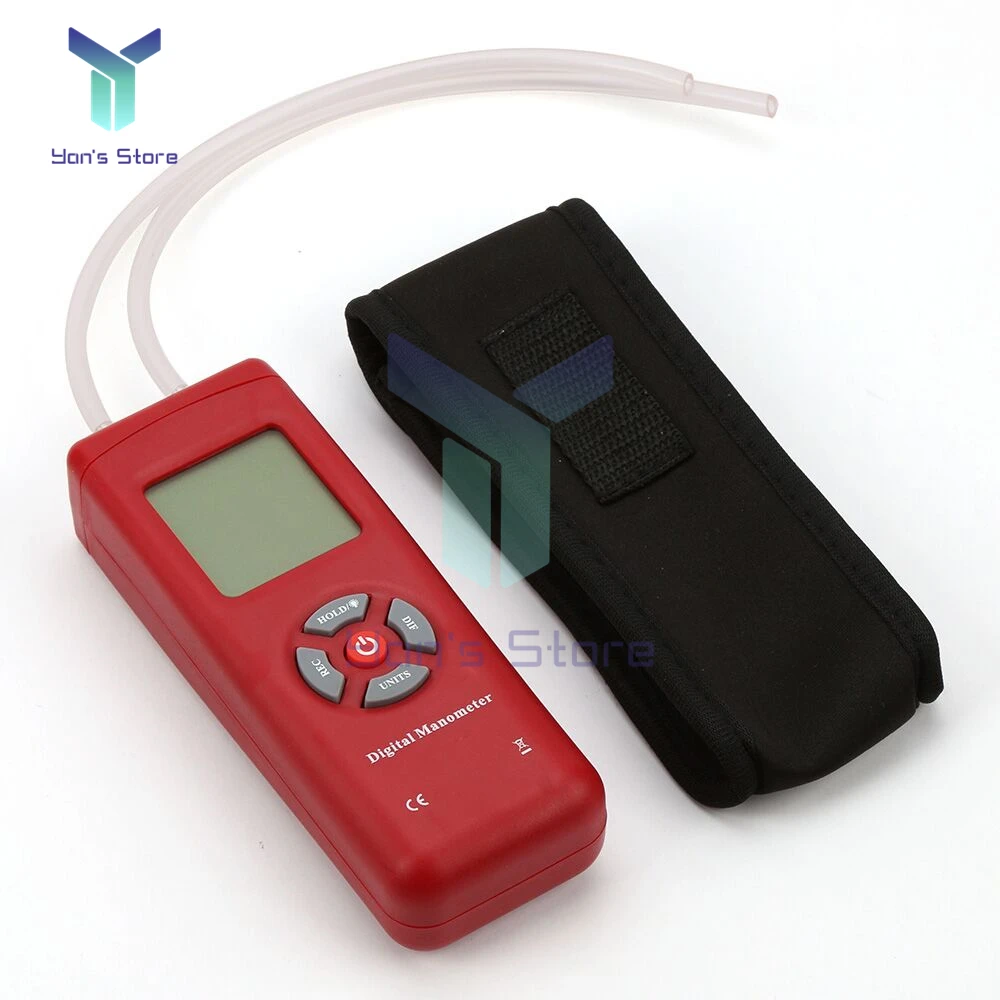 TL100 LCD Digital Differential Pressure Gauge Handheld Differential Pressure Gauge Digital Pressure Meter Digital Manometer