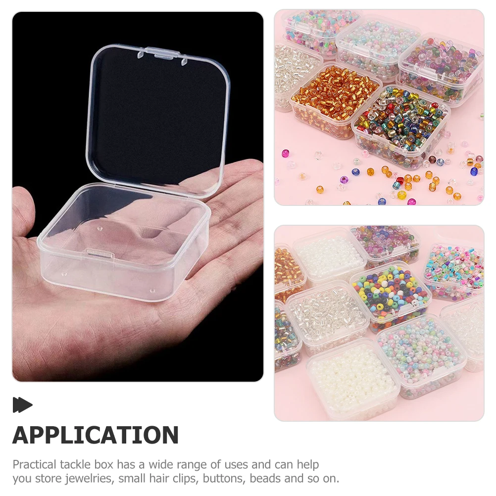 

Pp Beads Organizer Container Transparent Storage Box With Lid Small Size For Jewelry Buttons Hair Clips Rhinestones Mini Craft
