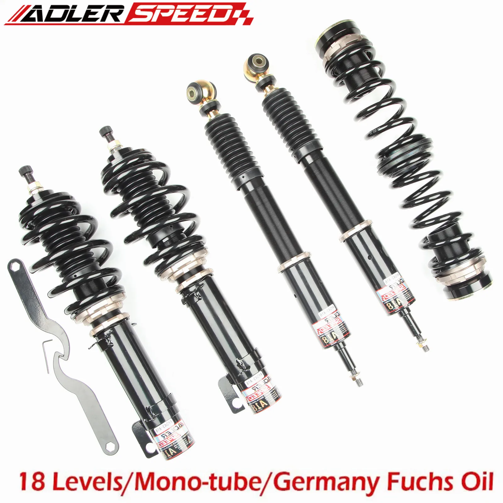 

ADLERSPEED18 Way Adj. Амортизаторы койловеры для VW Golf Jetta MK4 99-04, VW Beetle (1C/1Y) 1998-10 FWD