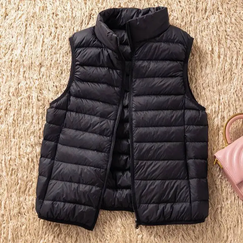 

12 цветов, 90% белые куртки без рукавов на утином пуху, Новое поступление 2023, женский ультралегкий компактный жилет, женские пальто