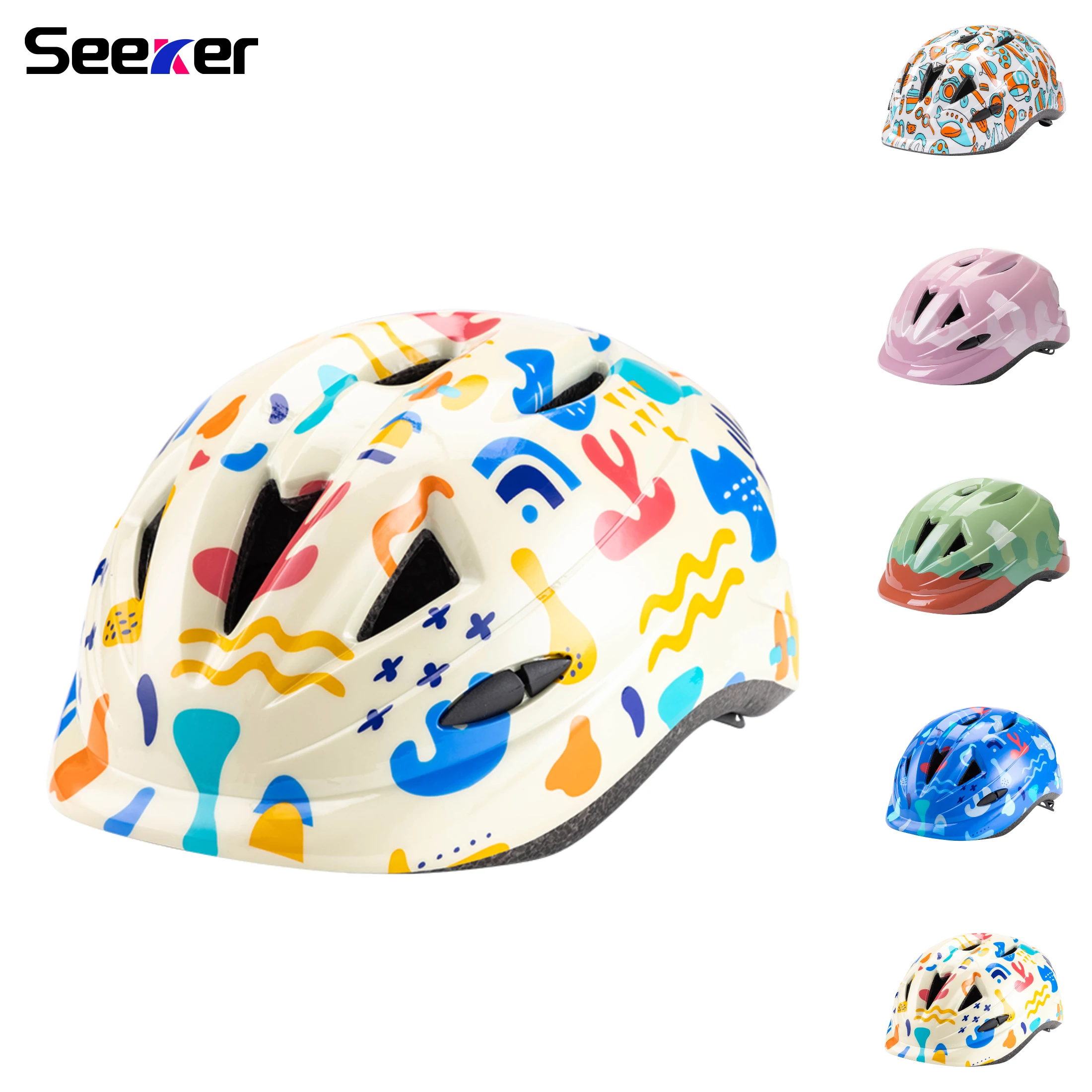 Seeker Children's Helmet Bicycle Balance Car Scooter Outdoor Sports Safety Helmet Lightweight Kids Riding Open Helmet Girls