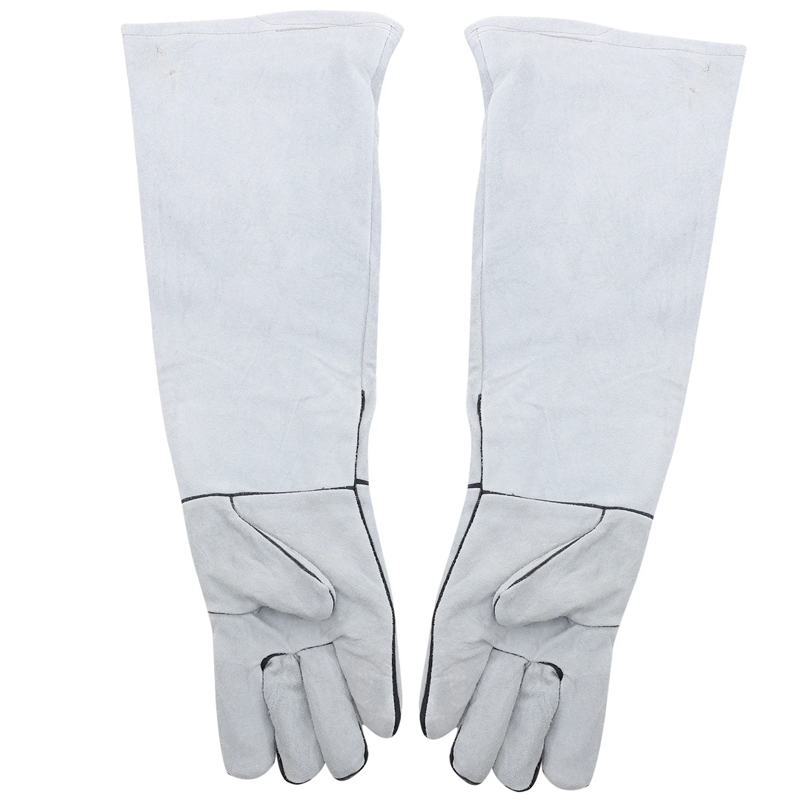 1 زوج قفازات مضادة للعض سميكة حماية جلد البقر للحيوانات الأليفة التعامل مع لحام شواء التخييم لحام مقاومة للحرارة قطع #1