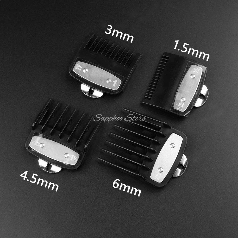 2/3/4 stücke Für Wahl Universal Haar Clipper Grenze Kamm Schwarz Transparent Rot Guide Trimmer Wachen Befestigung 1,5mm 3mm 4,5mm 6mm – Detail 11