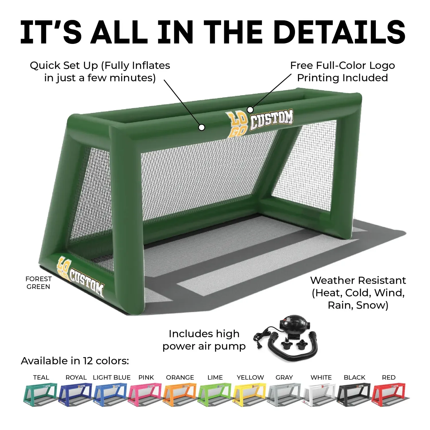 1 draagbare opvouwbare voetbalaccessoires voetbalnetset voor trainingsapparatuur ballen pop-up doel 2025