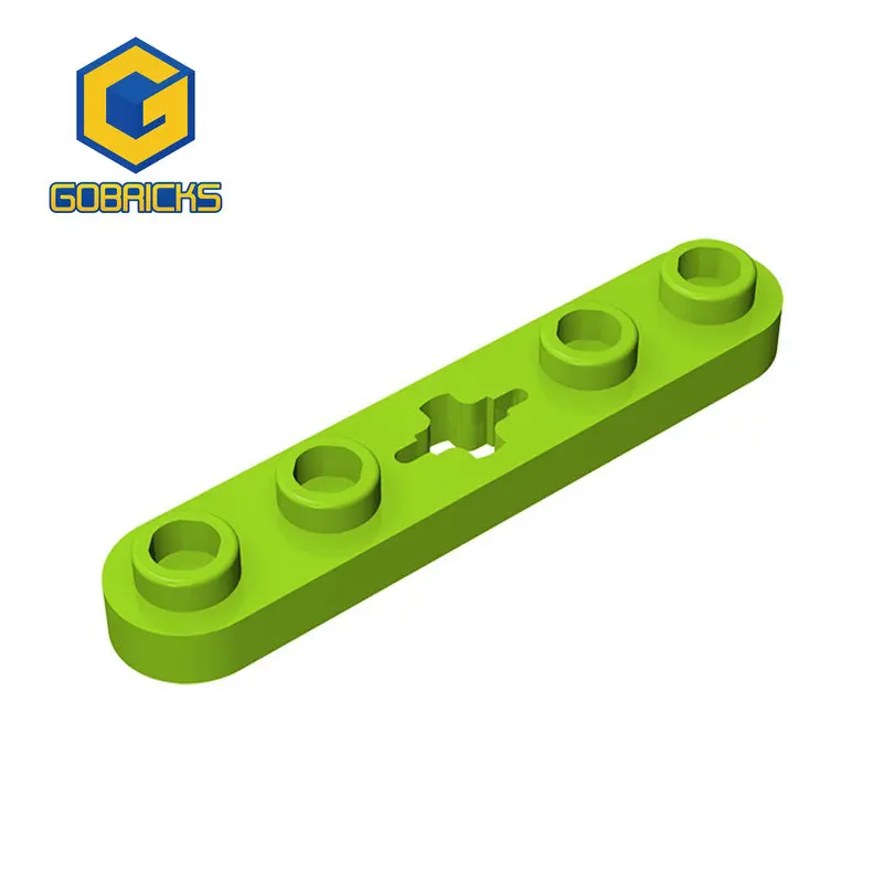 Gobricks 10PCS Bricks Plate 2 x 4 Technical Plate 1 x 5 with Smooth Ends 4 Studs and Center Axle Hole compatible with lego 32124