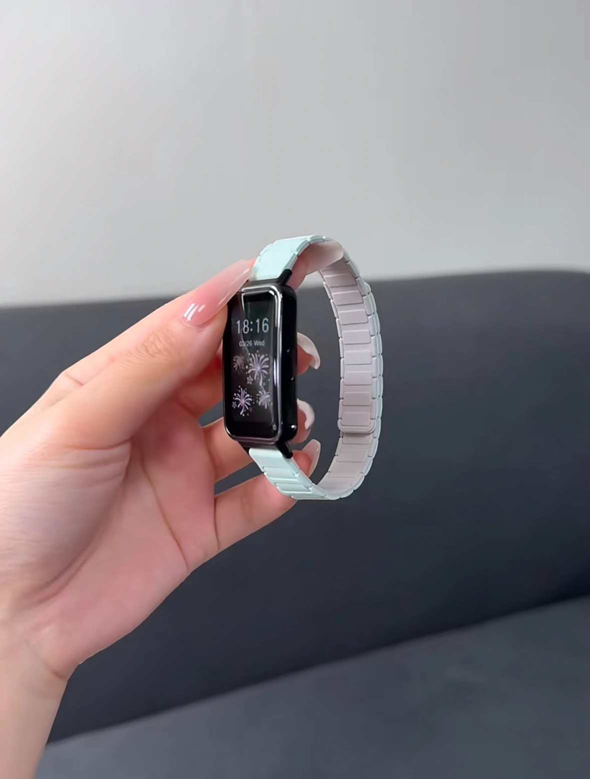 Correia de colisão de contraste de cor magnética para huawei banda 9 8 fivela dupla confortável pulseira de substituição correa relógio esportivo