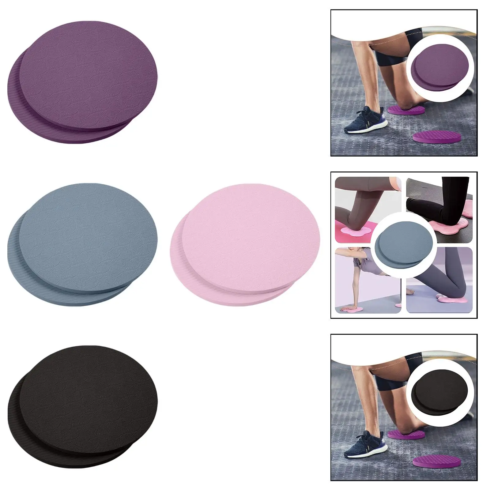 قطعتان من وسادات اليوغا للركوع مقاس 7 × 0.4 بوصة ملحقات وسادة التمرين المضادة للانزلاق للياقة البدنية المنزلية #5