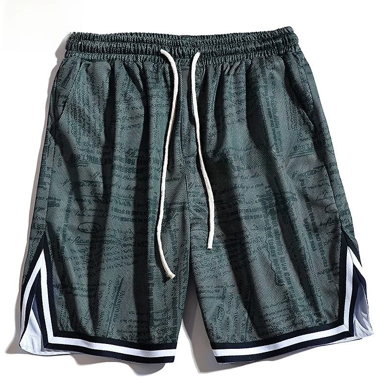 

Men's Spor Loose Fit Running Fitn orts Casual Trendy Five-Quarter Training Simple Brand Beach Baskeall Pants