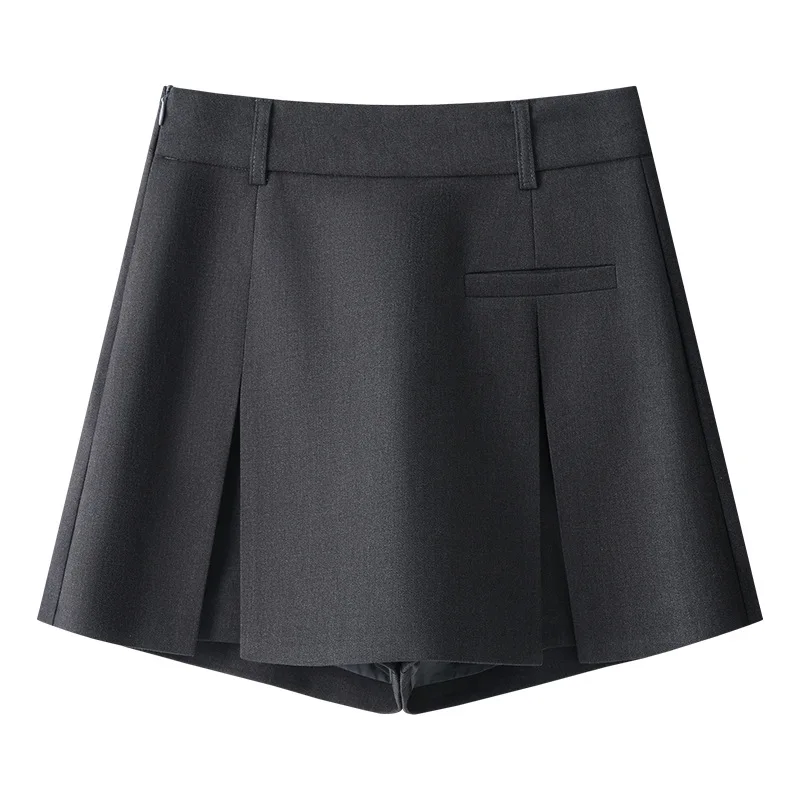 

High waisted A-line midi skirt for women 2025 new spring style high waisted hip hugging skirt short skirt pants for spring