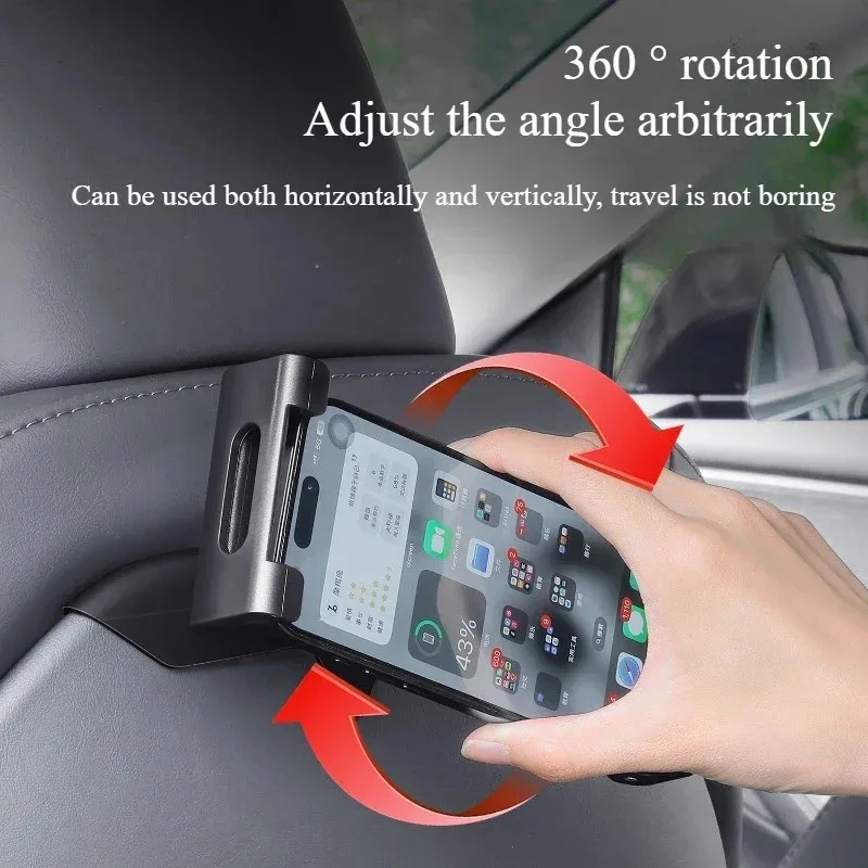 Rear Seat Bracket Hook for Tesla Model 3/Y/S/X Seat Headrest Bracket Tablet Phone 360 ° Rotation Mount Holder Accessories 2024