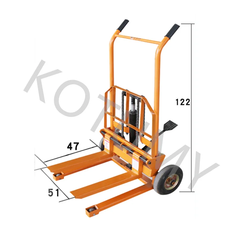 Portable Manual Handling Stacker Light Small Household Lift Loading And Unloading Truck Foldable Forklift,Hydraulic Unloading