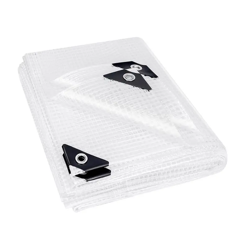 

D9-Clear Tarps With Grommets, 6X8ft Heavy Duty Waterproof Clear Greenhouse Tarp Greenhouse Cover