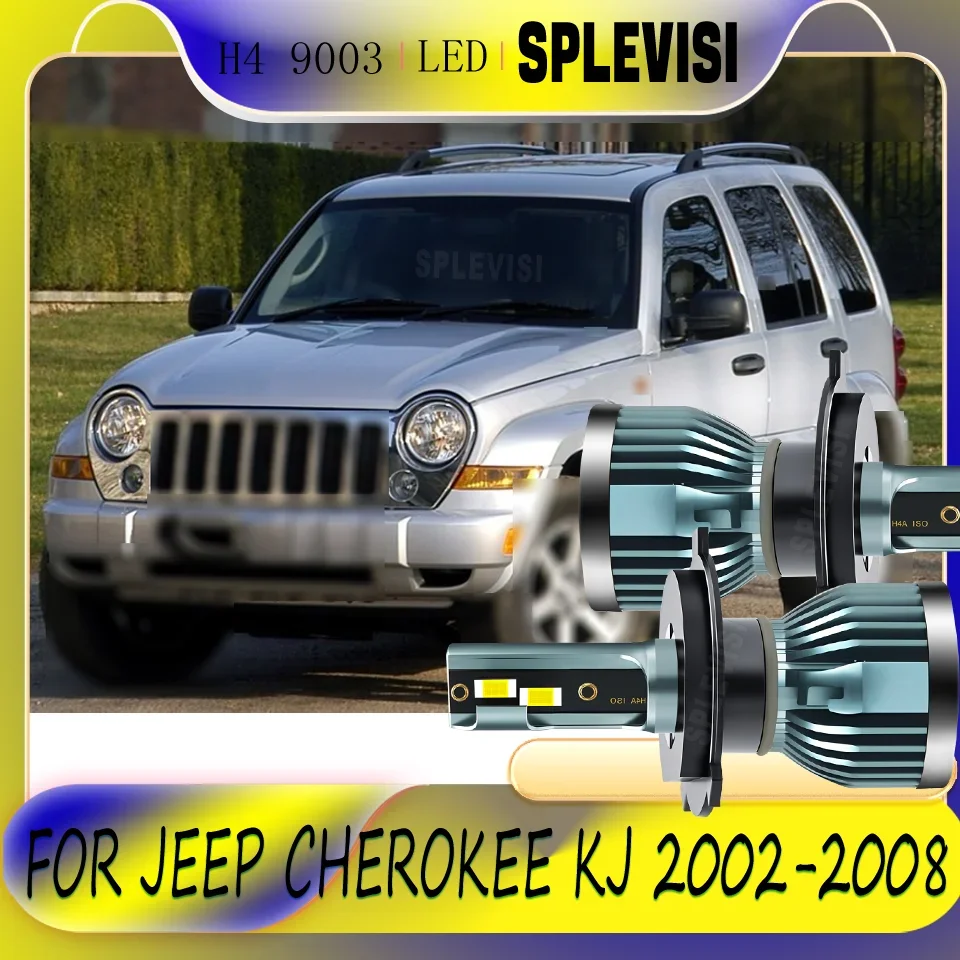 Instant On Easy Setup Plug and Play Front LED Headlight Headlamp Bulbs For Jeep Cherokee KJ 2002 2003 2004 2005 2006 2007 2008