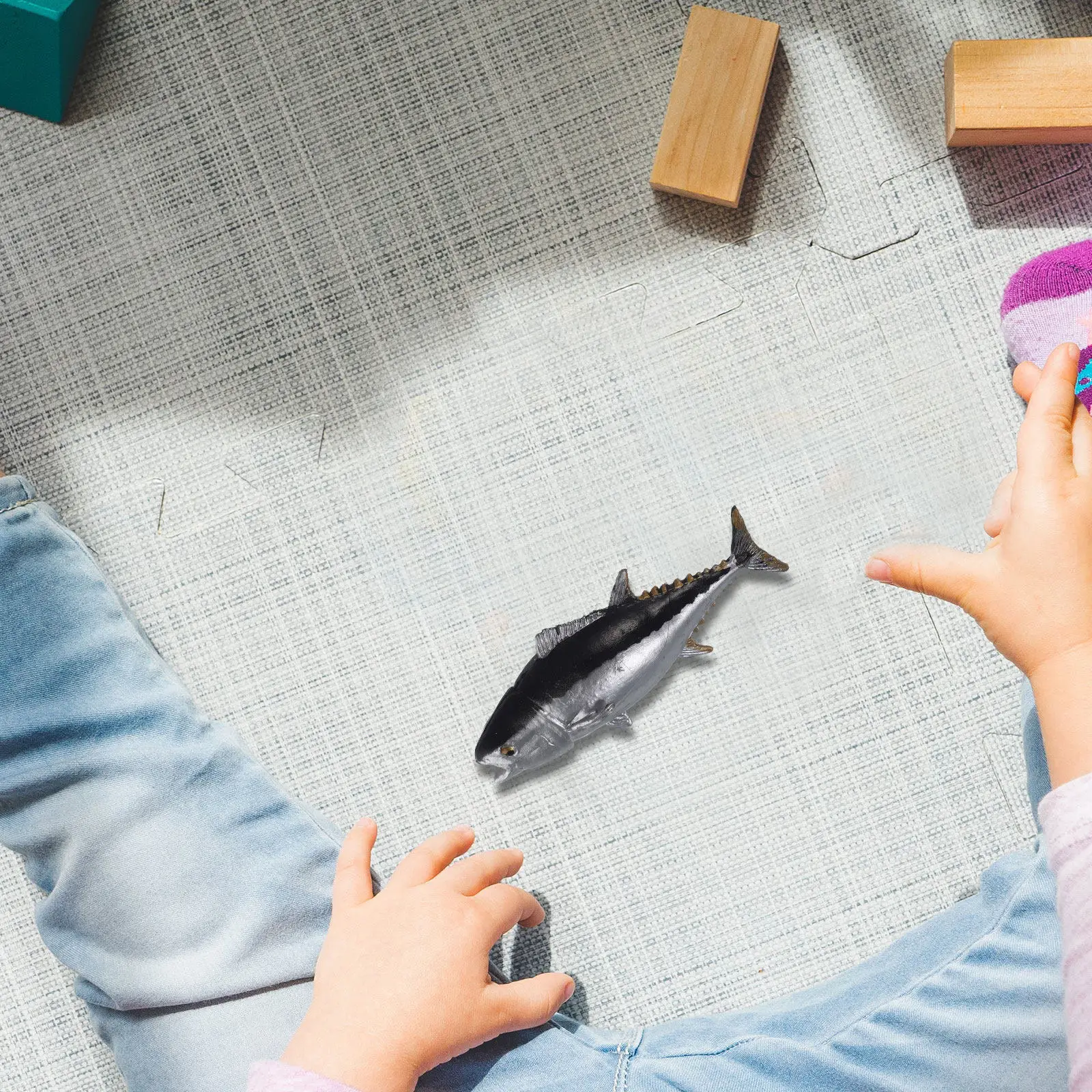 

Simulation Tuna Solid Plastic Lifelike Fish Figure Home Nursery Decor Realistic Artificial Fish Decoration Simulation Tuna Model