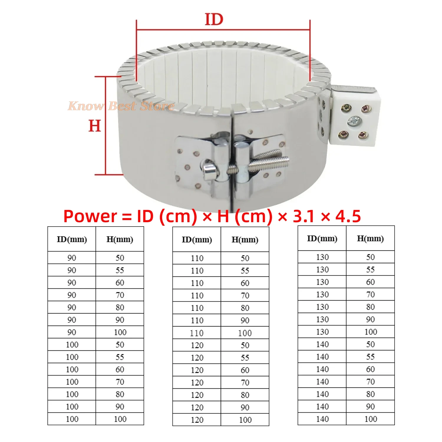 1PC voor 220V keramische elektrische verwarmingsring voor spuitgietmachine elektrothermische ring keramische verwarming