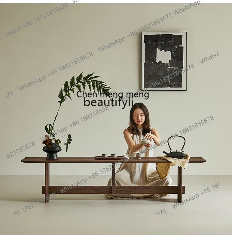 P178 Sgabello da pranzo Nord America Noce nera Panca per la casa da soggiorno moderna e minimalista in legno massello retrò