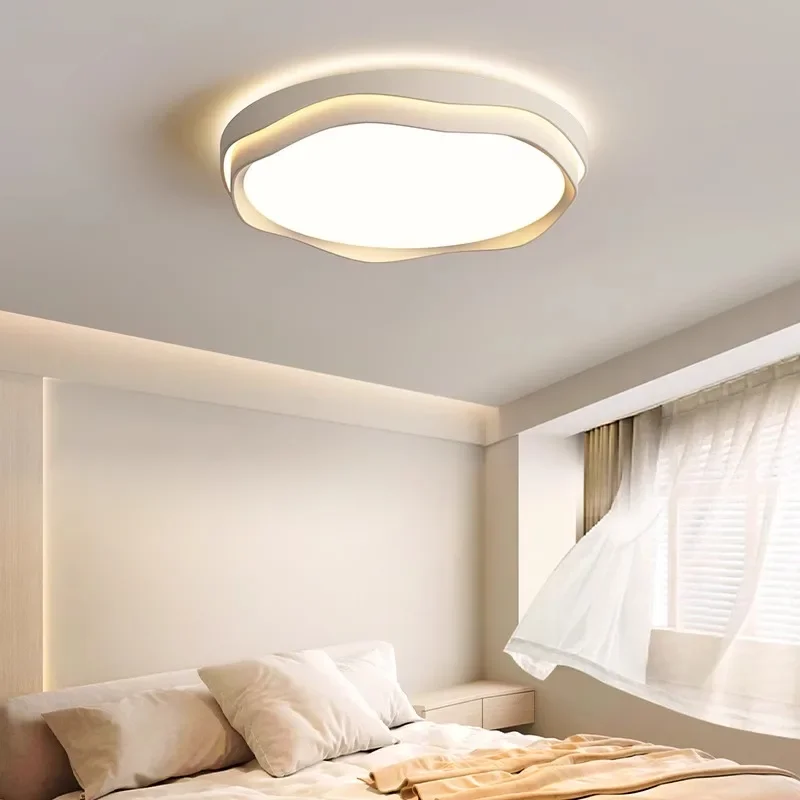 Dimmable Bedroom LED Ceiling Lights For Home Modern Study Master Bedroom Lamp Wave Circular Square Home Decor Lighting Fixtures