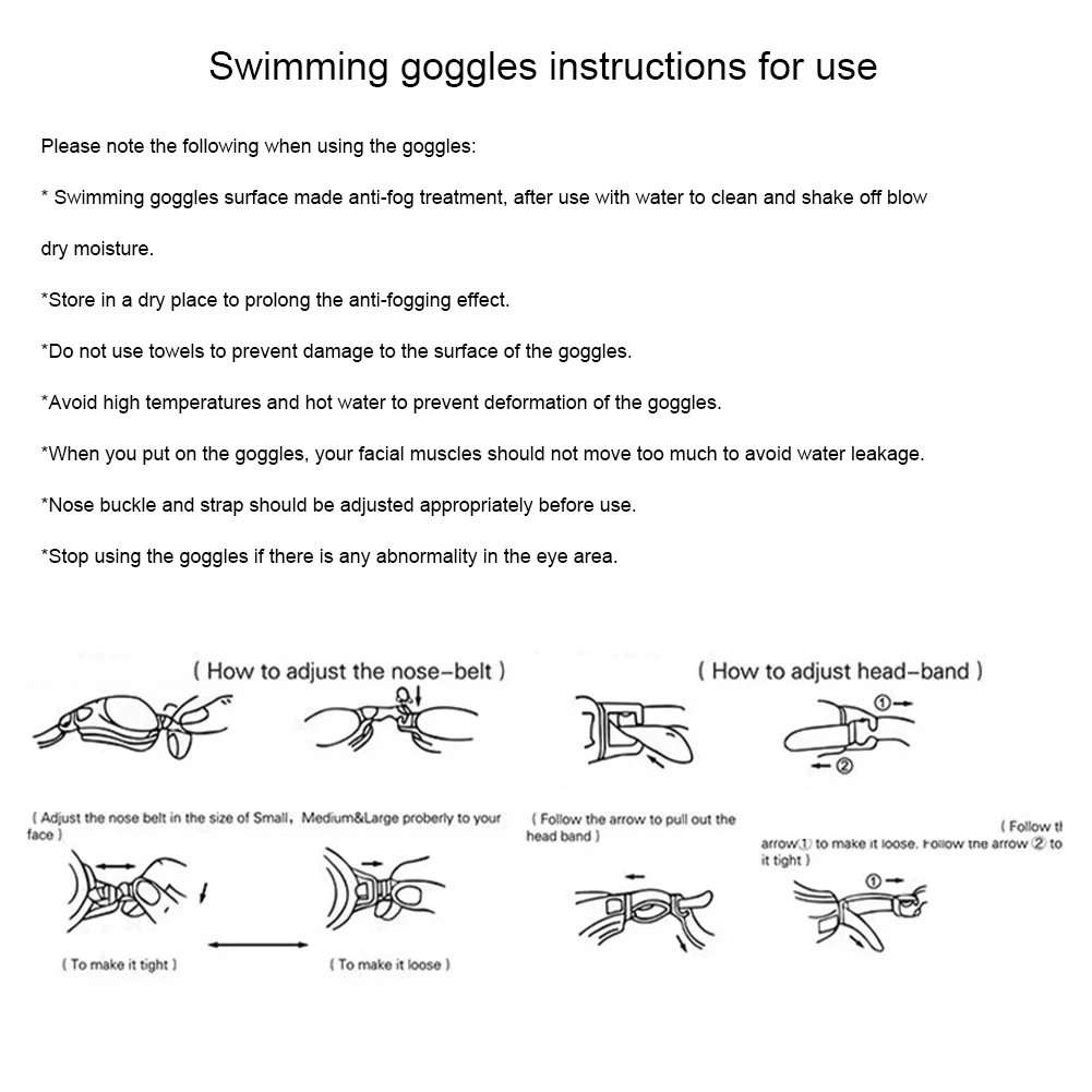 Anti Fog Swimming Goggles Hd Waterproof Adjustable Wide View Lens_voghion.com