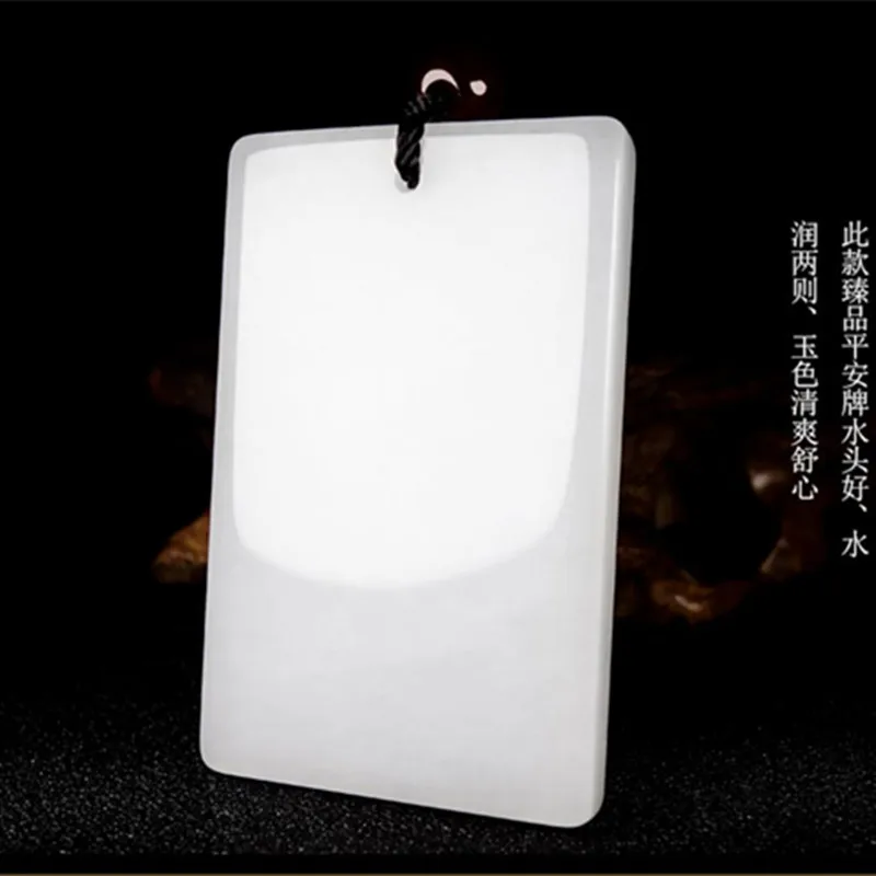 

Natural Xinjiang Hetian Suet Golden Silk Jade Peace Brand Pendant Unisex Jewelry Holiday Gift