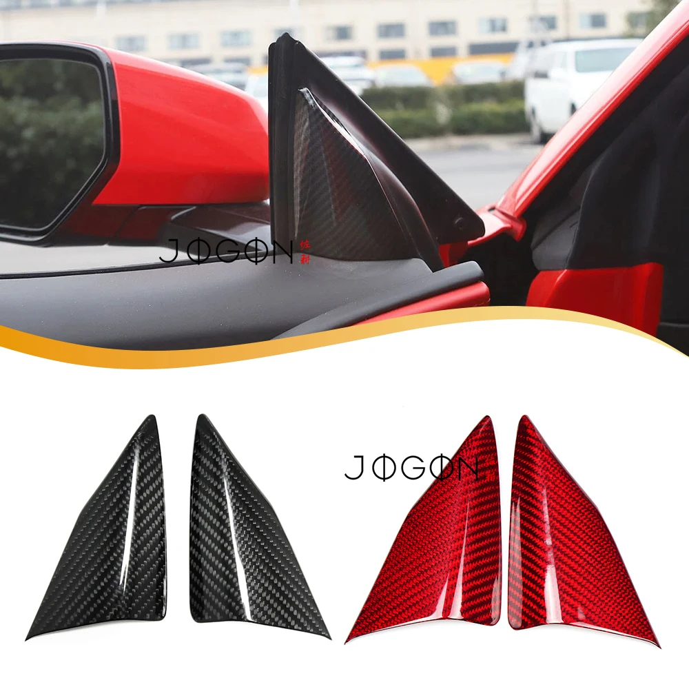 

100% Real Dry Fiber Car Interior Window A Pillar Cover Trim Decoration Accessories For Chevrolet Corvette C8 Stingray Z06 E-Ray