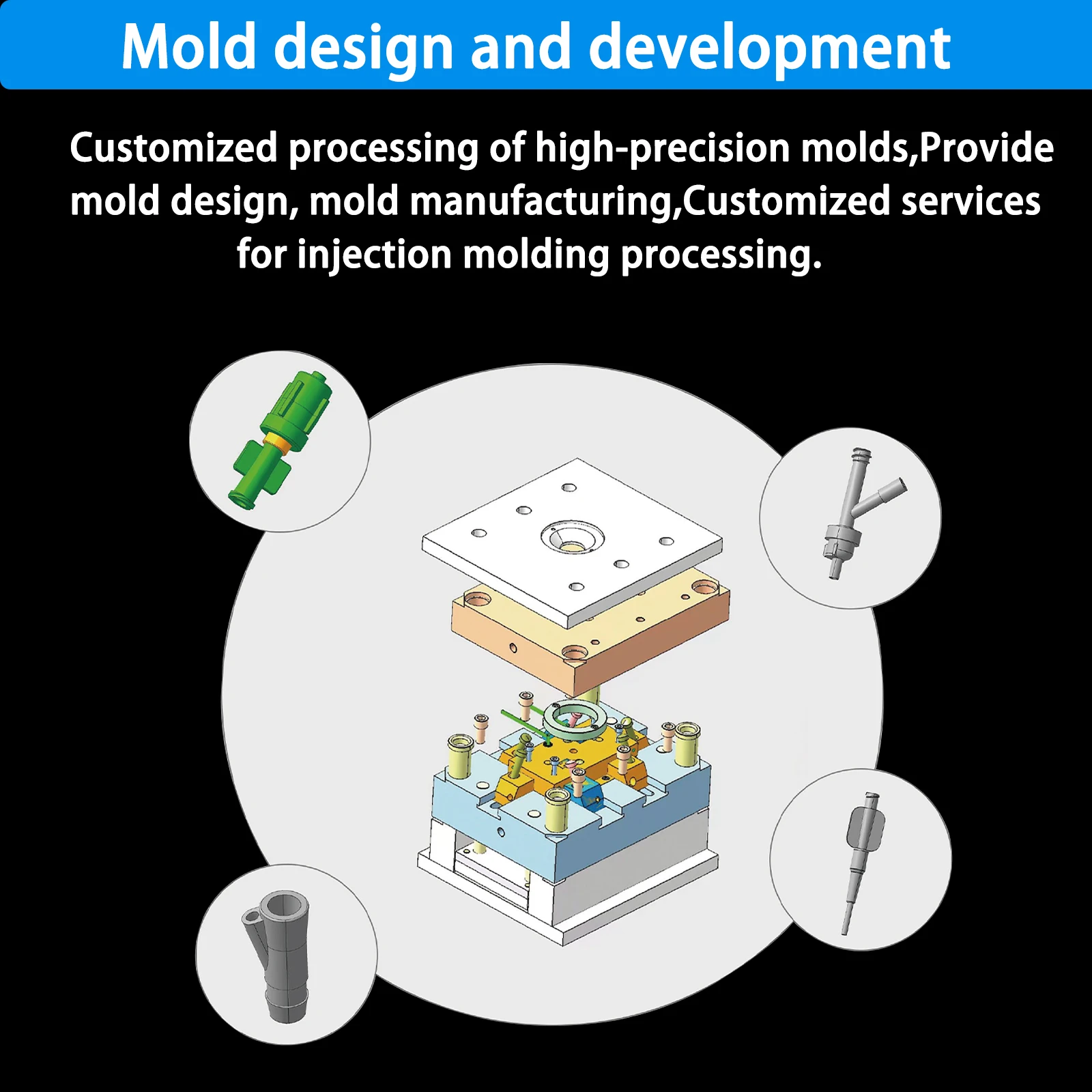 50-Piece Y-Connector Set for Ruhr Lock Connectors and Tubing Systems, for Connecting Tubing, for Medical Laboratory Use Only