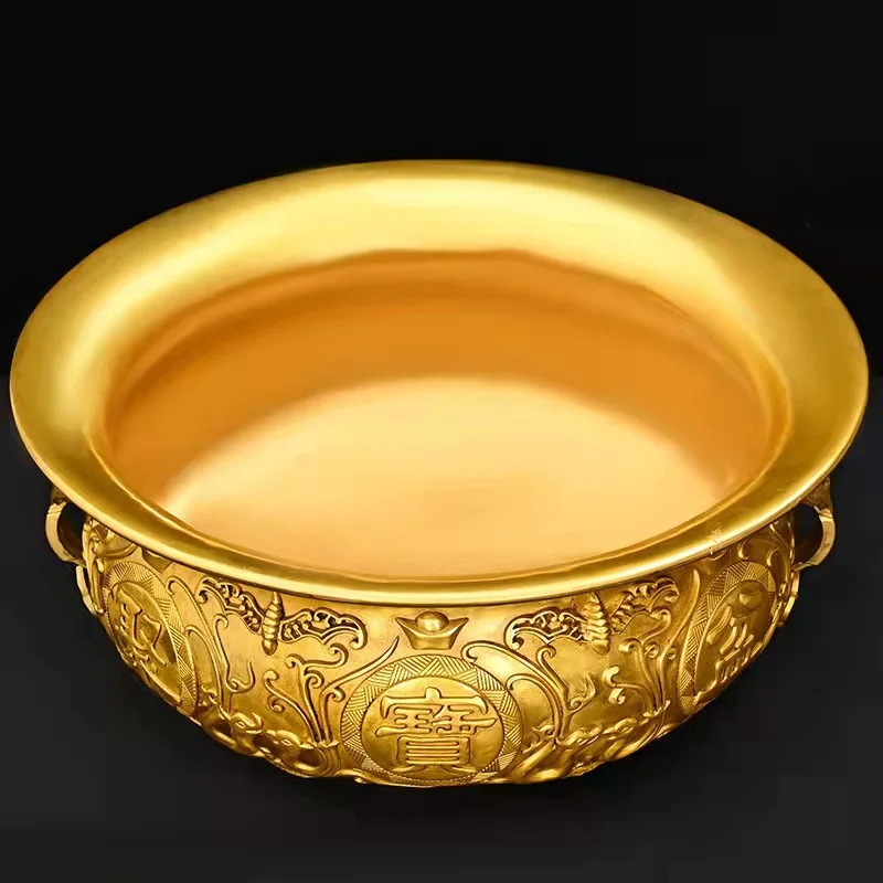 Brass Treasure Ornament, Fortune Cat Copper Basin, Opening Gift, Factory Wholesale, Dropshipping Available