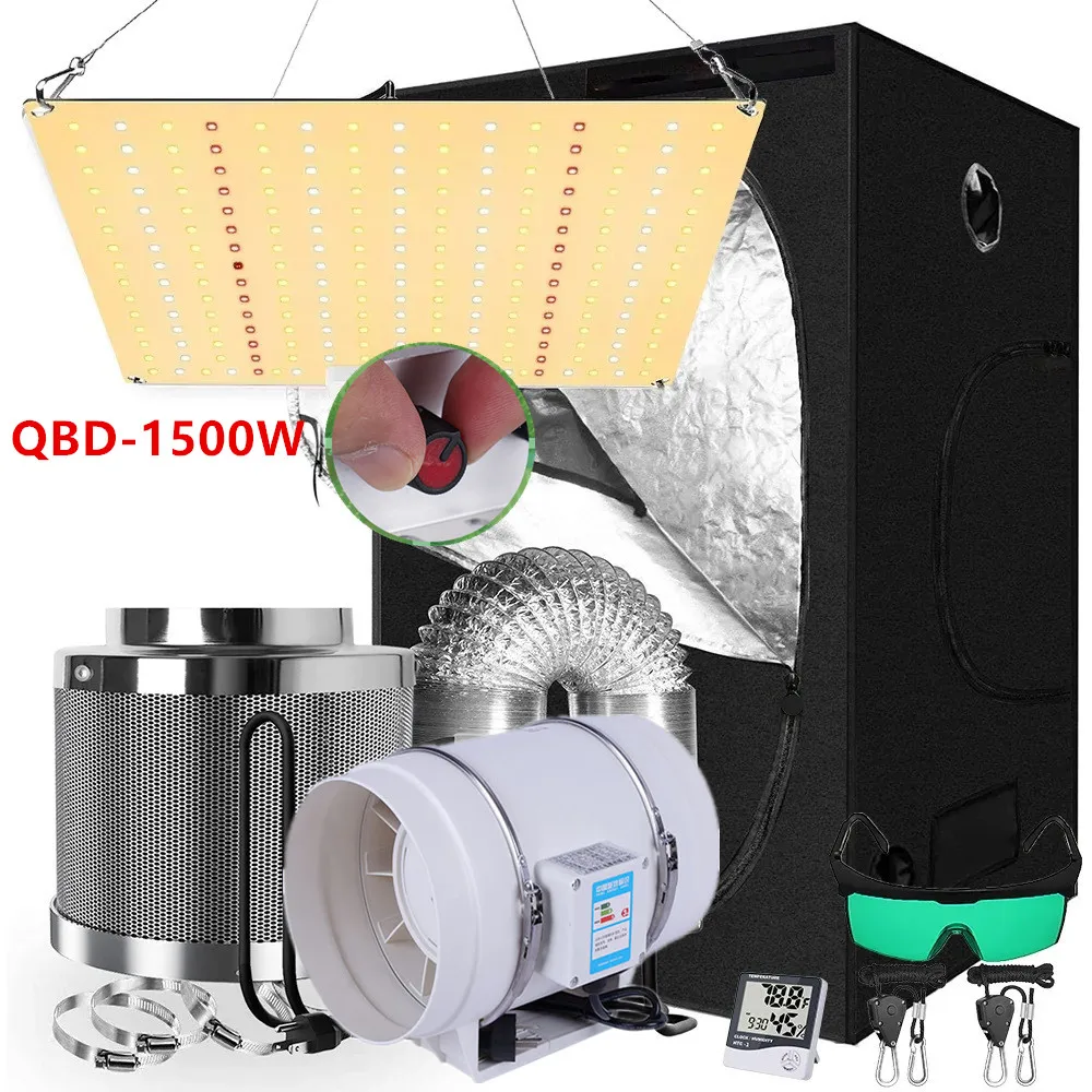 Growbox Set Grow Tent Room Complete Kit 2000W LED Grow Light + 4