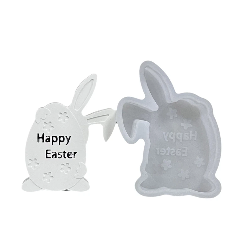 Easter Themed Rabbit Eggs Silicone Mold Easy Cleaning Ornament Moulds Silicone Texture for Baking Enthusiasts Present