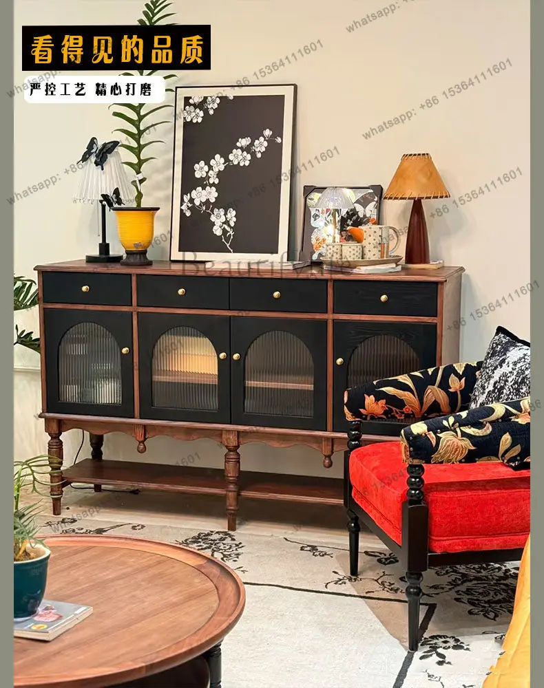 

Light luxury high-end solid wood porch cabinet ultra-thin design of locker