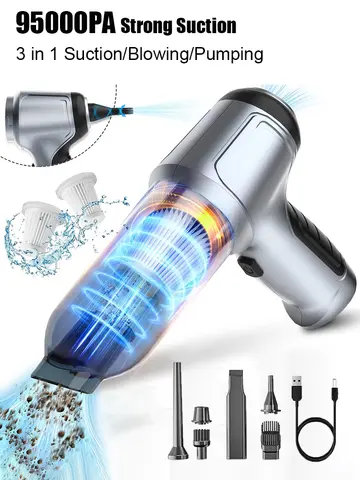 Car Vacuum Cleaner Wireless Portable Vacuum Cleaner 95000PA Strong Suction Handheld Mini Cleaner High Power Blower for Car Home