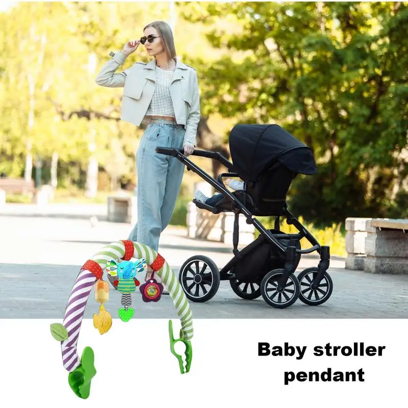 Toddler Stroller Toy Activity Pram Arch With Animal Toys Detachable Car Seat Crib Travel Activity Toy Toddler Pram Toys For