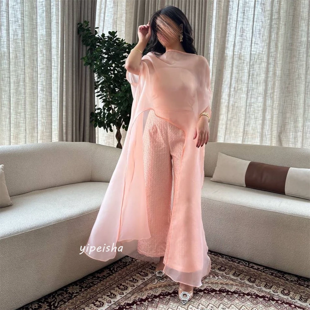 Customized Jiayigong  s Draped Ruched Formal Evening A-line Boat Neck Bespoke Occasion Gown Long Dresses