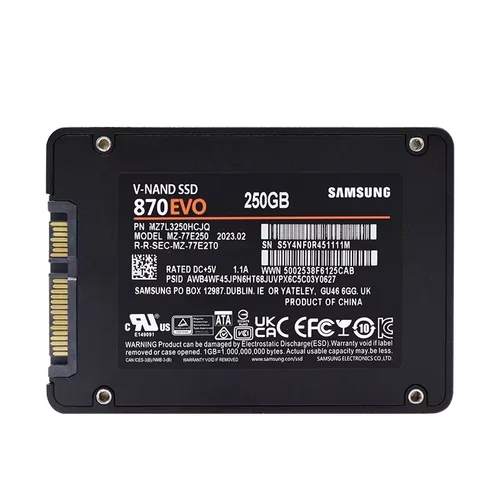 Imagen 2 del producto Samsung 2,5 ''SATAIII SSD 870 Evo 2TB 1TB 500GB 250GB disco de almacenamiento de unidad de estado sólido interno para ordenador portátil de escritorio